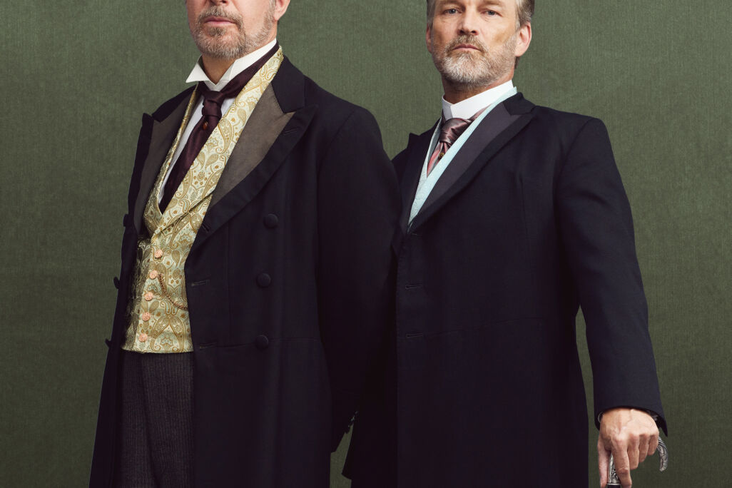 MASTERPIECE
The Forsytes
Coming in 2026 to MASTERPIECE on PBS.
A lavish and romantic series, The Forsytes follows the lives of the wealthy Forsyte family in 1880s London and their tale of love, loyalty, ambition and betrayal.
Shown L-R: James Forsyte (Jack Davenport), Jolyon Forsyte Sr (Stephen Moyer)
For editorial use only.
Courtesy of Mammoth Screen & MASTERPIECE.
